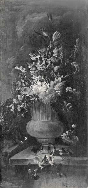 Anonimo — Lavagna Francesco - sec. XVIII - Natura morta con vaso di fiori — insieme